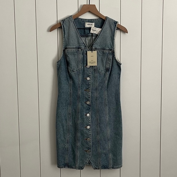 Agolde Trina Denim Dress in Balance - Picture 6 of 9